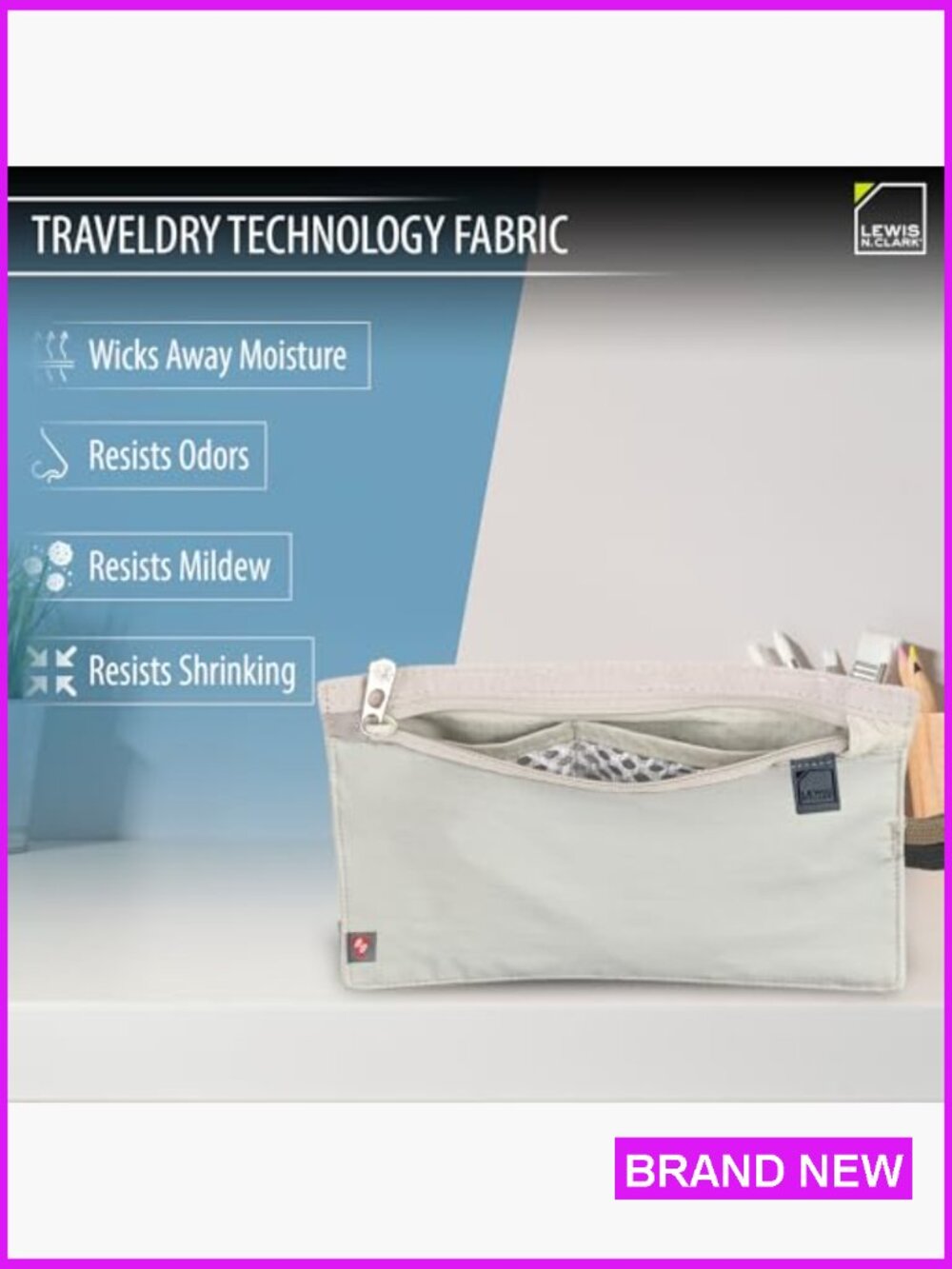 RFID Blocking Money Belt Travel Pouch Passport Holder Credit Card Wallet Slim - Picture 2 of 5